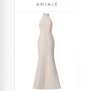 Amsale Strapless Cream Gown like new excellent condition clean condition